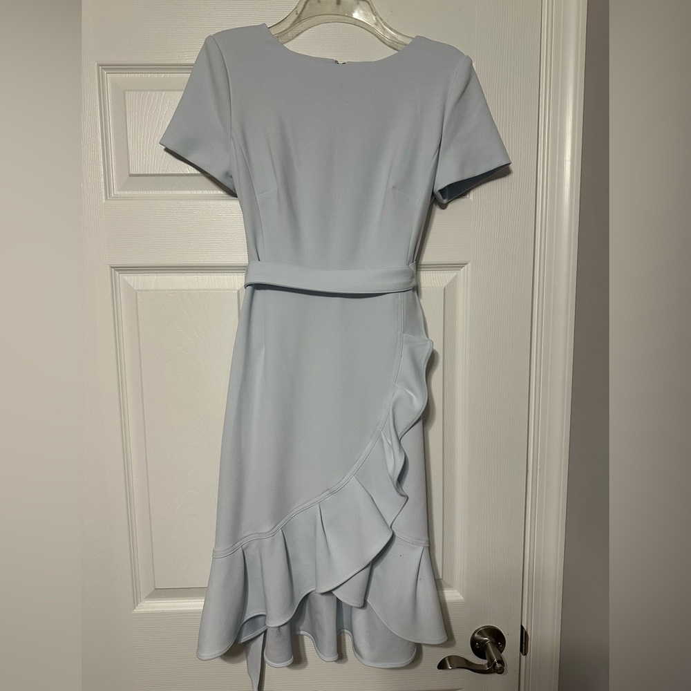Calvin Klein Tie Waist Ruffle Hem Dress